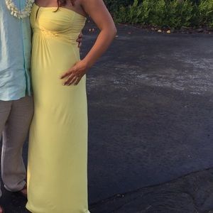 Sky - Strapless Yellow Maxi Dress - Size Large